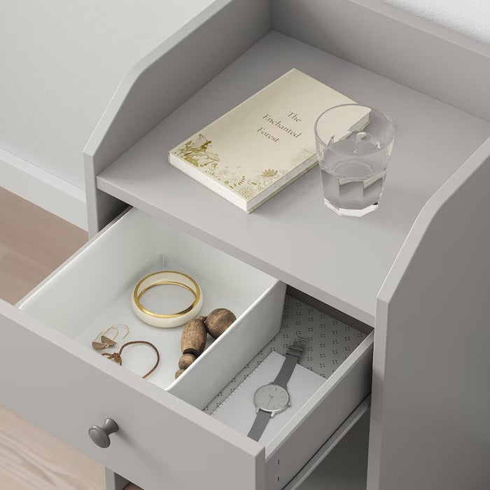 A set of stackable plastic drawers from IKEA, ideal for organizing office supplies, crafting materials, or makeup.