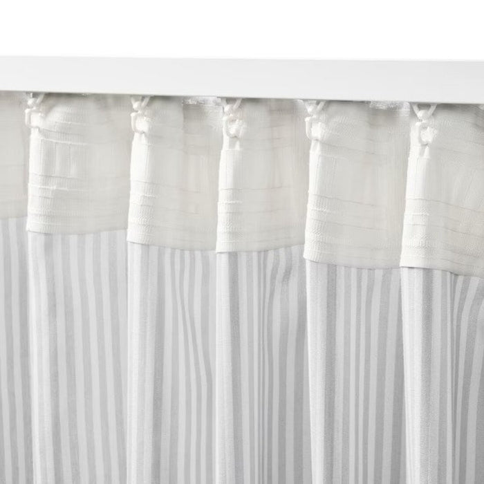 Digital Shoppy IKEA Curtains, 1 pair, white/light grey striped, 120x250 cm -ikea curtains- onlineprice- india-curtains for home-for living room- for decaration-for window curtains-pepperfry curtains-Digital-Shoppy-80466684 