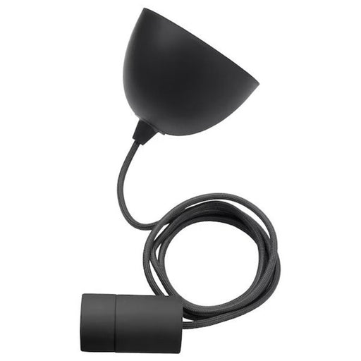 IKEA SUNNEBY Cord set, black textile, 1.8 m (5 ' 11 ") price online study lamp decoration lamp table lamp work lamp digital shoppy 50420254