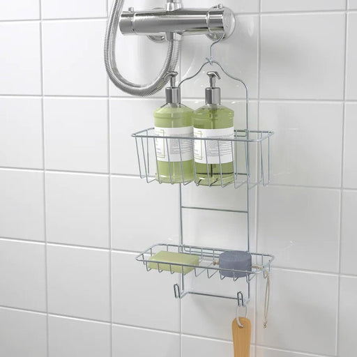 Digital Shoppy IKEA Shower hanger, two tiers, zinc plated24x53 cm (9 ½x20 ¾ ") 20454009 storage bathroom hanger online price, Zinc-plated shower hanger with two shelves for storage of shower essentials, designed to maximize space and organization. 