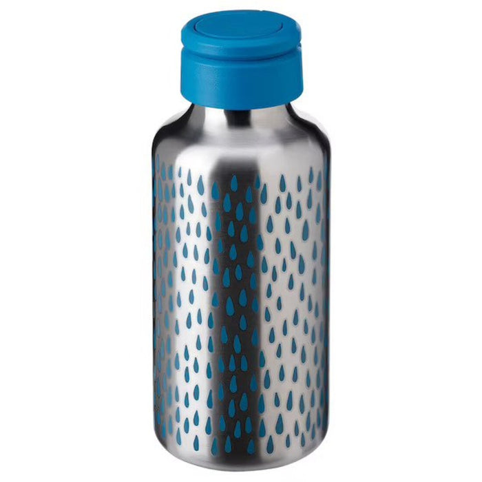 IKEA ENKELSPÅRIG Water bottle, patterned/blue, 0.5 l