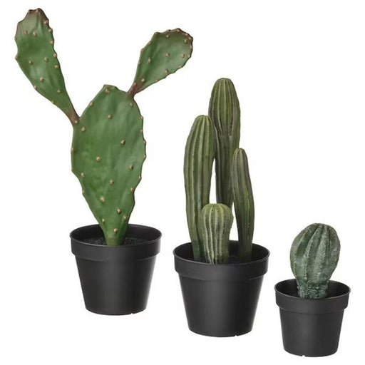 Digital Shoppy IKEA Artificial potted plant, set of 3, in/outdoor cactus plant-green-nature-online-low-price-digital-shoppy-70522992