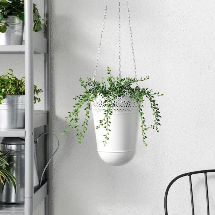 Digital Shoppy A lifelike artificial string of beads plant in a white pot, measuring 9 cm, suitable for both indoor and outdoor use, from IKEA. 40395325
