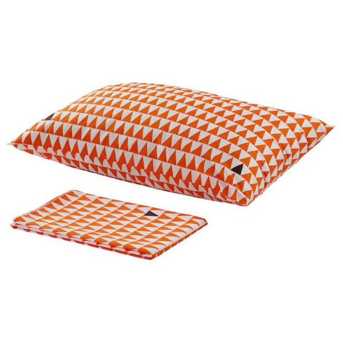 orange cotton flat sheet and pillowcase from IKEA 50454786