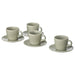 A set of four stoneware cups with matching saucers from IKEA  50478184