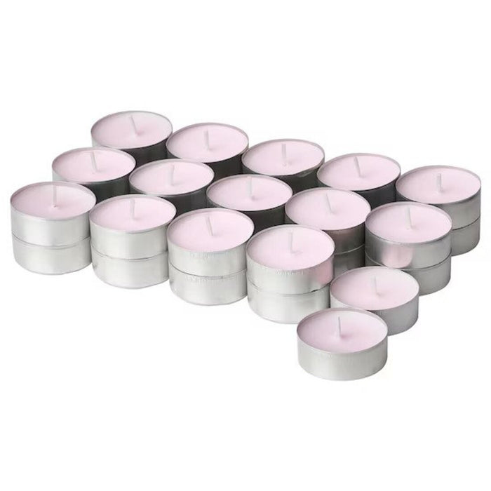 A group of tealight candles in elegant glass holders, with fragrant scents to enhance any room in your home.