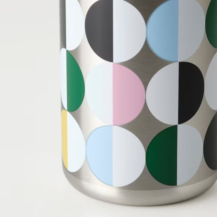 Digital Shoppy IKEA Water bottle, stainless steel/patterned multicolour, 0.5 l (17 oz)-for drinking,  girls & boys, School, Kitchen & Dining, travel, office, juice & hot water-30530324