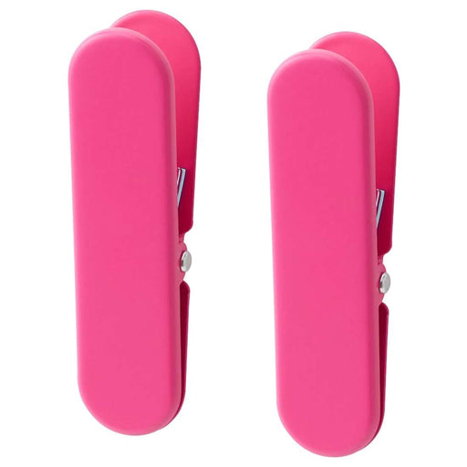 Pink clip designed for IKEA pegboards, made of durable material. 80489708