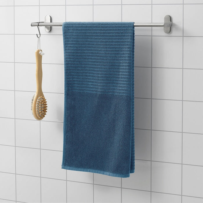 Soft and absorbent bath towel in blue color, size 70x140 cm from IKEA