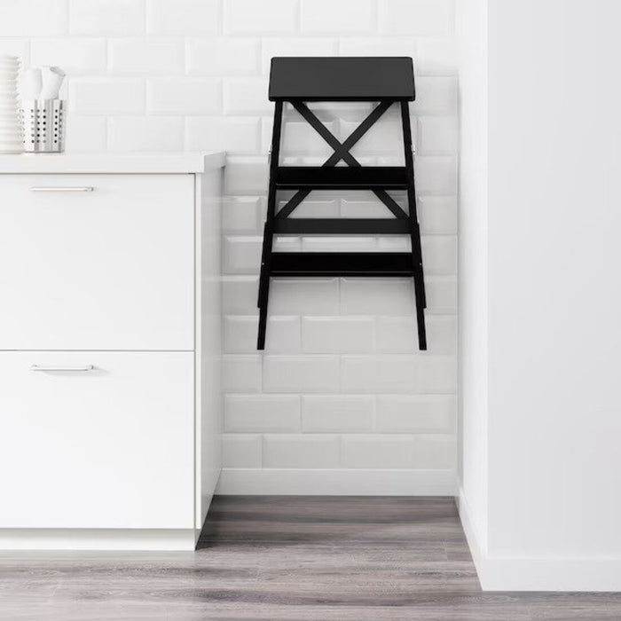Digital Shoppy IKEA Stepladder, steplader price, stepladder online, stepladder for home, stepladder for office,  3 steps, black, 63 cm (24 3/4 ") 70219830