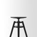 Side view of a black IKEA bar stool, featuring a footrest and adjustable height range of 63-74 cm. digital shoppy 40161595  