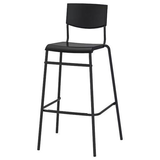 Digital Shoppy IKEA Bar stool with backrest, black/black, 74 cm (29 1/8 ") 50498422 Barstools online high chairs furniture indoor home 