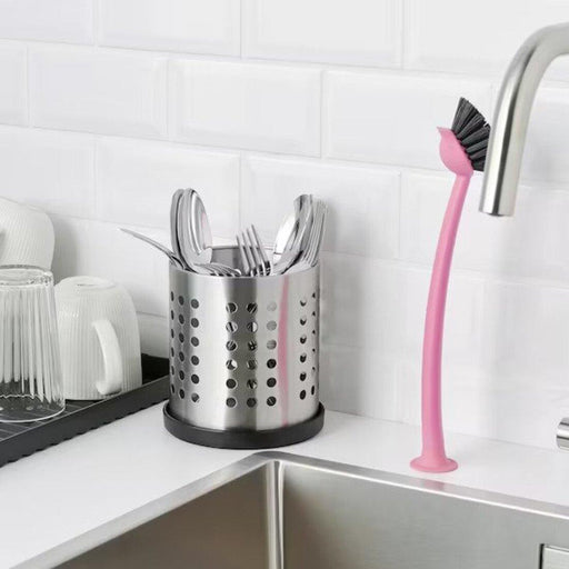 IKEA EKIPERA black cutlery tray placed inside an open kitchen drawer with cutlery sorted