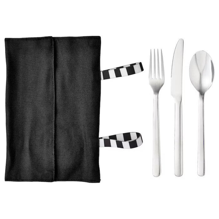 Digital Shoppy IKEA Travel cutlery with case, stainless steel/black-spoon carrying case- for lunch- set with straw- set with chopsticks- set india-digital-shoppy-00517951