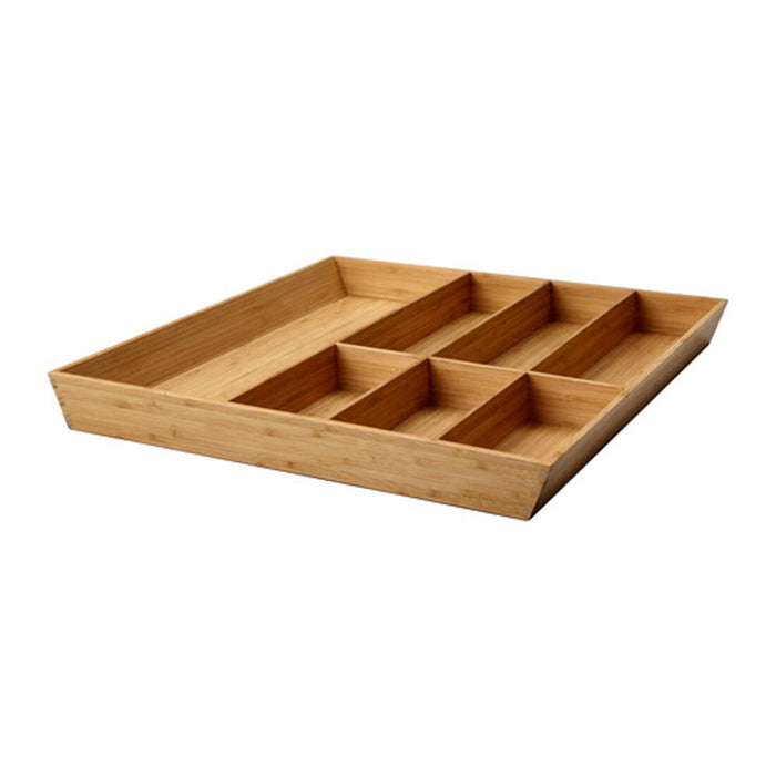 An eco-friendly cutlery organizer made from natural bamboo.