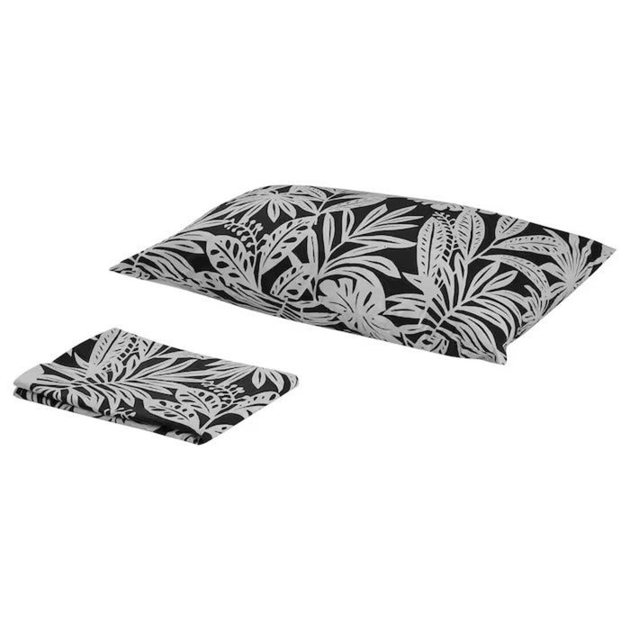 Grey-white cotton flat sheet and pillowcase set from IKEA  40419005
