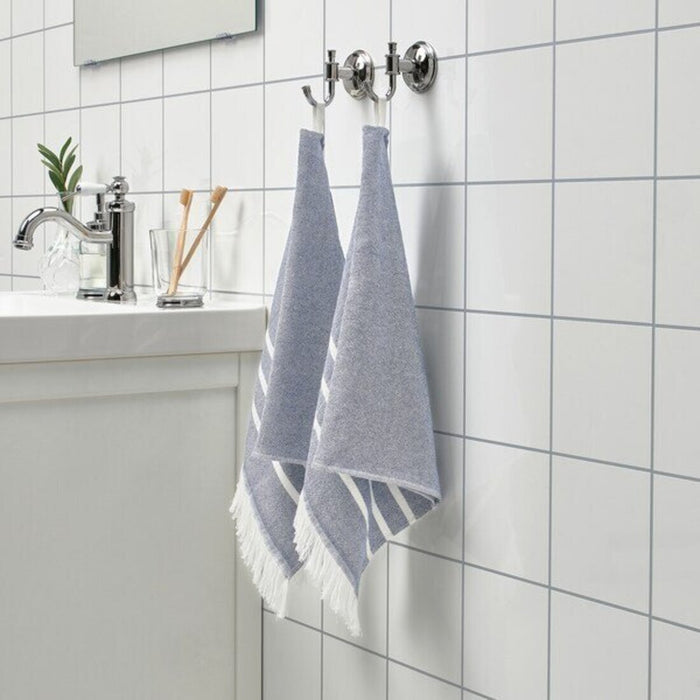 An image of an IKEA hand towel in a white/blue and white striped pattern, adding a classic and timeless touch to any bathroom80521671 