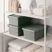 Digital Shoppy IKEA  Storage box with lid, grey-green, 38x25x15 cm-For clothes, kitchen, food, media organisers, plastic baskets, in/outdoor-40514069