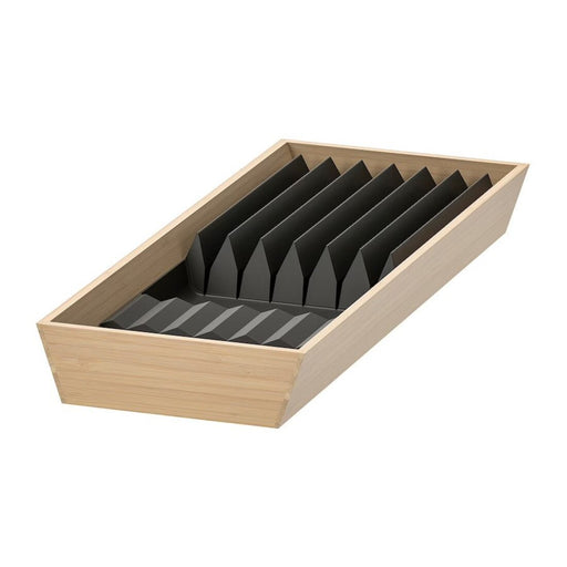 Digital Shoppy  IKEA Tray with knife rack, light bamboo/anthracite, 20x50 cm (8x19 1/2 ") Knife Chopping , Stand , Set-Digital Shoppy-39432705