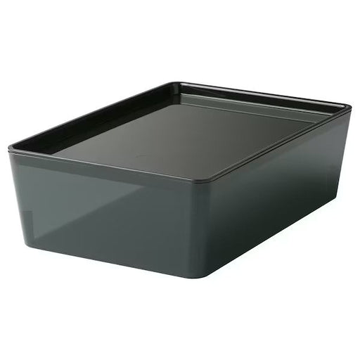 An eco-friendly storage box with a lid, made of renewable materials and designed with a sleek and modern aesthetic, ideal for keeping various items organized and easily accessible.