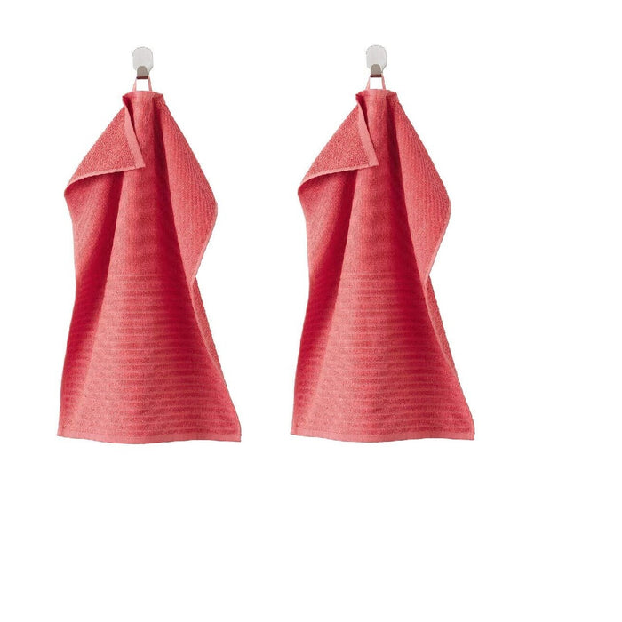 A red hand towels with a soft, smooth texture 00439430