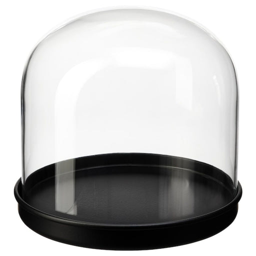 Black glass dome from IKEA with a steel base for displaying items     20497688      