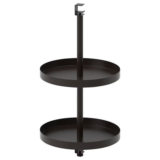 A top-down view of the Anthracite Swivel Shelf from IKEA, showcasing its ample storage space and practical use in any room of the house