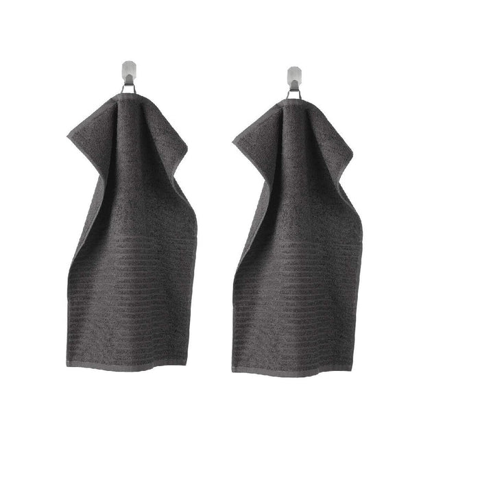 A Dark Grey hand towel with a soft, smooth texture  20353618