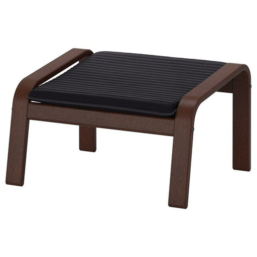 "A brown footstool with a cushion on top, perfect for adding a comfortable seat to any room."