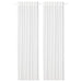 A pair of beige curtains hanging from a rod, partially covering a window.-40491039
