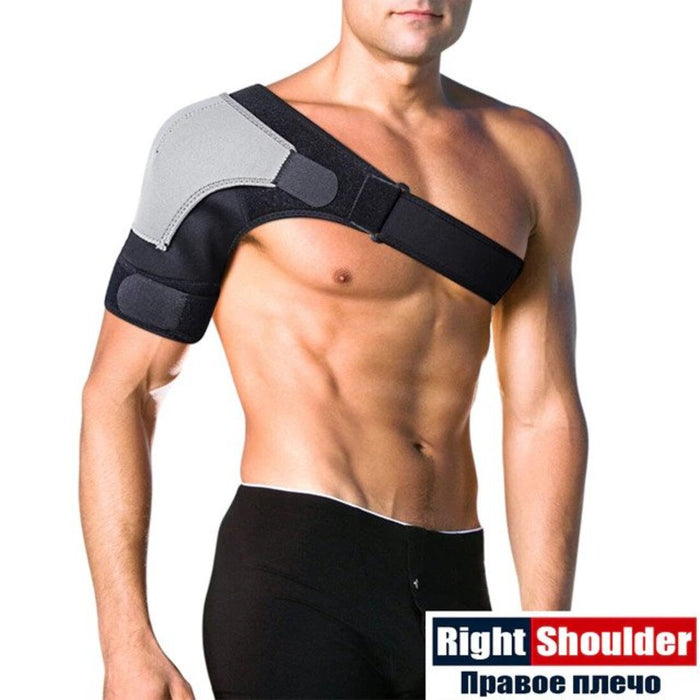 Digital Shoppy 1Pc Adjustable Compression Shoulder Brace Support with Ice Pack Holder for Injury Prevent Sprain Soreness Tendinitis Bursitis (Right)