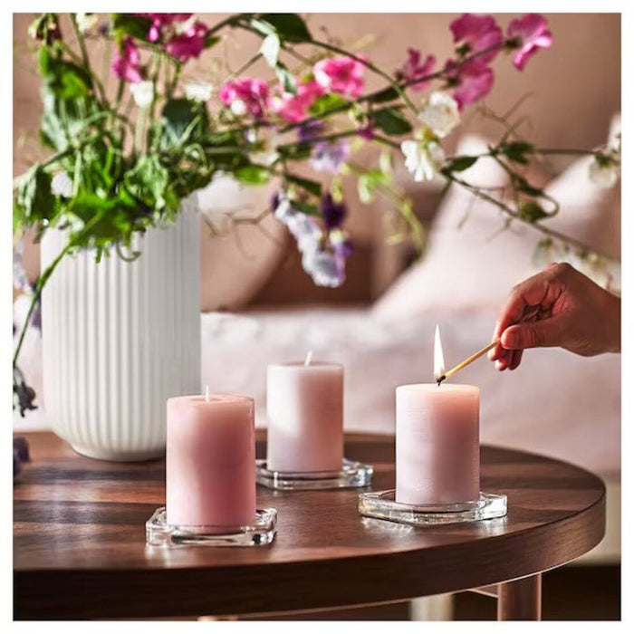 IKEA Scented pillar candle, Sweet pea/purple, 30 hr-ikea scented candles, ikea candle lantern, for decoration, in door candles, ikea candles online india digital shoppy, 90502224
