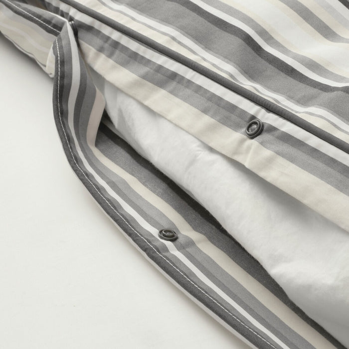 Digital Shoppy IKEA Quilt cover and pillowcase, grey/stripe150x200/50x80 cm (59x79/20x32 ")