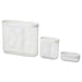Set of 3 white storage baskets, designed to fit onto an IKEA pegboard, made of durable material. 10517762