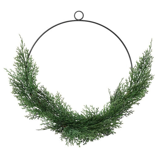 Digital Shoppy IKEA Artificial Wreath, in/Outdoor Cypress, 38 cm (15 "). , A 38 cm artificial cypress wreath designed for both indoor and outdoor use, adding a touch of greenery to any space, from IKEA.  10496552