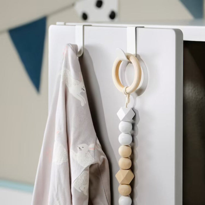 Functional steel hook from IKEA, great for organizing bags and scarves90436979