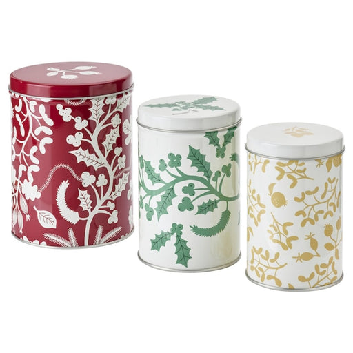 Digital Shoppy IKEA Tin with lid, Set of 3, Mixed Sizes Mixed Colors.  80498294          