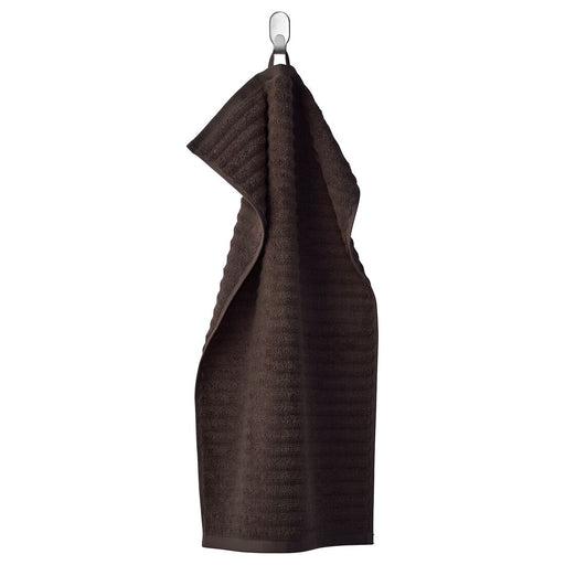 A soft and absorbent hand towel with a textured pattern in shades of Dark Brown 80469140
