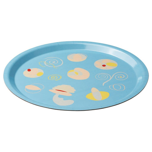 A rectangular tray with raised edges and a smooth surface, made of clear plastic patterned/light blue, 32 cm (13 ") 00515952