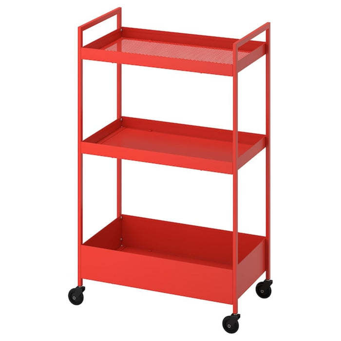 Digital Shoppy IKEA Trolley, 50.5x30x83 cm, Multi-functional Durable Affordable Easy to move Compact design Convenient storage High-quality materials Utility cart. (19 7/8x11 3/4x32 5/8 ")  60465746      red