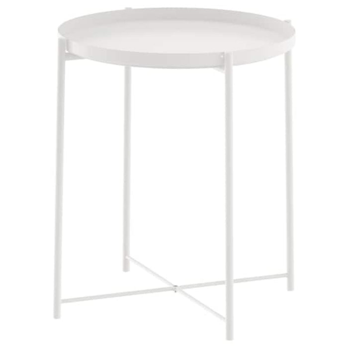 Digital Shoppy IKEA Tray table, white, 45x53 cm (17 1/2x20 5/8 ") , A white tray table with clean lines and modern design, standing on four slender legs, measuring 45x53 cm 50337820