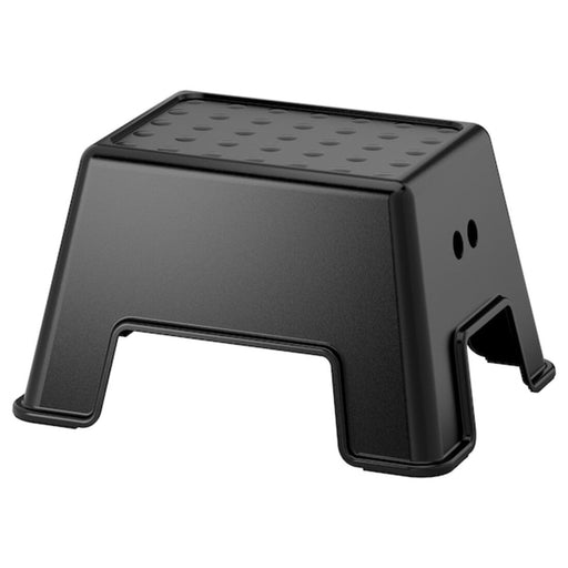 Digital Shoppy IKEA Step Stool (Black)  60508185, A wooden IKEA step stool with two steps, designed with a natural finish and a sturdy construction that can hold up to 330 lbs, ideal for use in bathrooms or bedrooms. 