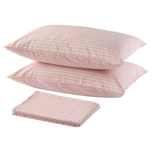 Rust white cotton flat sheet and 2 pillowcase set from IKEA 40505258
