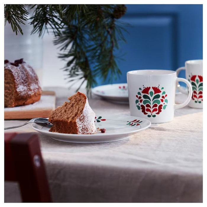Digital Shoppy IKEA Mug, floral pattern white/red, price, online, tea mug, drink ware 30 cl 20528798