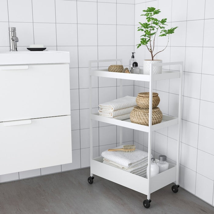 Digital Shoppy An overhead view of the IKEA trolley, showcasing its compact size and ample storage space, as well as its sleek and modern design. 90465735