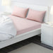 Rust White cotton flat sheet and 2 pillowcase set from IKEA on a bed  40505258