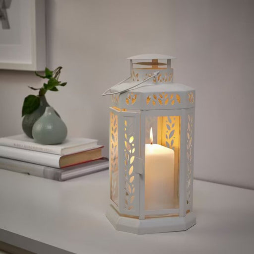 Digital Shoppy IKEA Lantern f block candle, in/outdoor, white, 28 cm, price, online, decorative lighting, 80525725