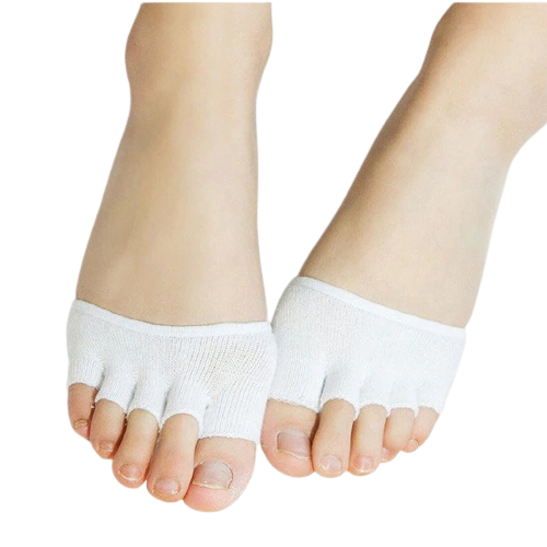 Women Cotton Forefoot Open Toe Socks Female Summer Sport Non Slip 5 Finger Seperate Invisible Half Foot Breathable Sock Slippers-Shoes & Handbags›Shoe Care & Accessories›Insoles, digital shoppy