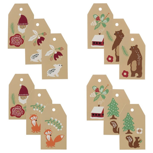 IKEA Santa Claus pattern gift tags, featuring beige designs  00499438