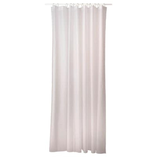 Digital Shoppy IKEA Shower Curtain, 180x200 cm (71x79) (White with Rings) - digitalshoppy.in